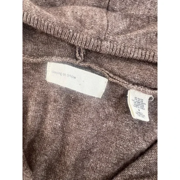 SLEEPING ON SNOW wool angora blend hooded embroidered cardigan M - Picture 6 of 7